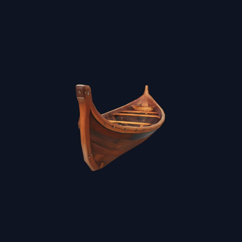 Medieval Wooden Longboat Model Pack